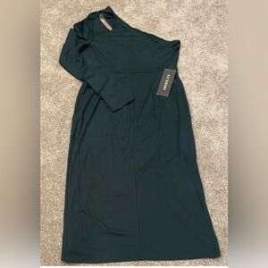 Luxedo Women's Dark Green asymmetrical Long Sleeve Dress